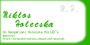 miklos holecska business card